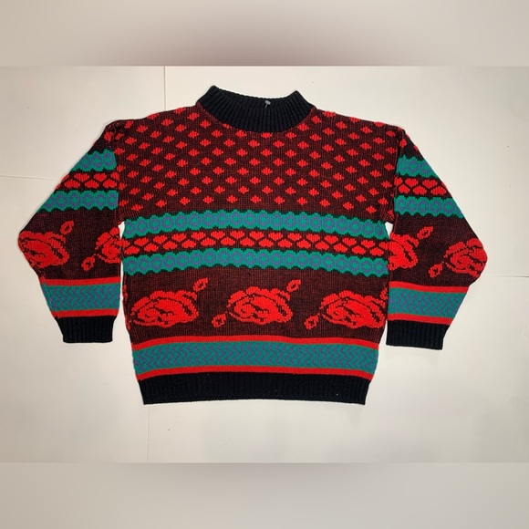 Vintage Retro 80’s Rose Print Sweater from Arielle - Picture 13 of 13